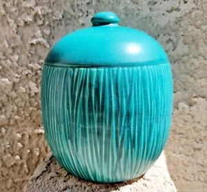 Vintage Pier1 Contemporary Matte Turquoise Blue Bud Bulbous Pottery Vase 6.5" - Picture 1 of 16