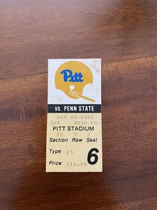 Boleto de fútbol americano Pitt Penn State 1987 14 de noviembre vintage - Imagen 1 de 2