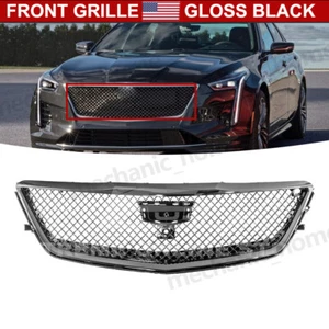 Parachoques delantero parrilla superior estilo ala negra negro brillante para Cadillac CT6 2016-2020 - Imagen 1 de 13