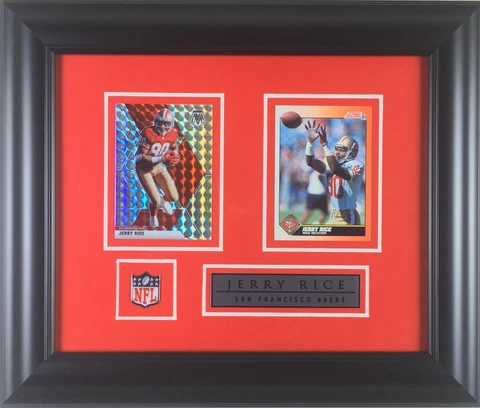 Jerry Rice Cards Set San Francisco 49ers Memorabilia Framed NFL Plaque Cover