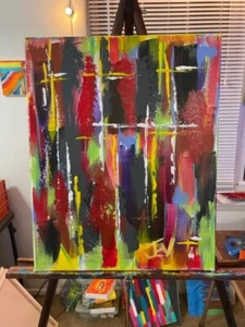 Abstrakte Acrylmalerei 20x16 Original Leinwand - Bild 1 von 4