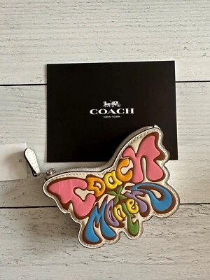 NUEVO CON ETIQUETAS COACH LIL NAS MULTICOLOR CUERO MARIPOSA ESTUCHE PARA MONEDAS CK532 Foto 1 de 4