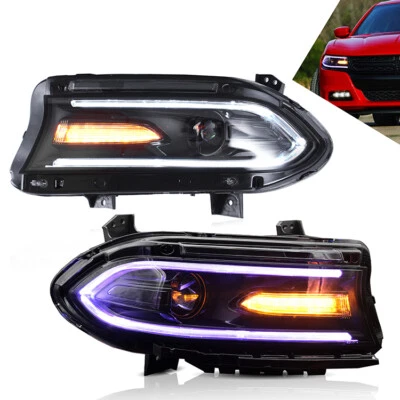 2* LED Projector Head Lights RGB Color Change Lamps For 2015-2023 Dodge Charger - Image 1 of 4