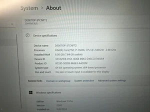 Lenovo ThinkPad T470s Intel Core i5-7600U 2.8GHz 8GB RAM 14" 512GB SSD Wnd11 Pro - Picture 1 of 6
