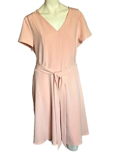 Abito donna Lane Bryant Peach linea A manica corta con cintura taglia 16 - Foto 1 di 5