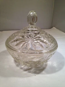 Collectible Glassware - Early American Prescut Candy with Lid - Picture 1 of 5