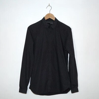 Camisa de vestir The Kooples a lunares con botones negra pequeña entallada calavera Foto 1 de 4