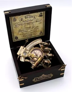 Antique J. Scott Brass Nautical Sextant w/ Box Maritime Navigation Gift - Picture 1 of 6