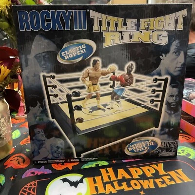 Anillo de boxeo Rocky III estilo título lucha sin usar, en caja para figuras de acción Balboa Stalone Foto 1 de 4