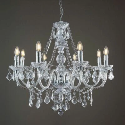 ENDON CLARENCE 8 Lights Dimmable Chandelier Acrylic & Chrome Plate 308-8CL - Image 1 of 4