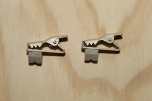 2 PCS Lapel Tie Clips for Lapel Lavaliere Microphones Beige *NEW* - Picture 1 of 6