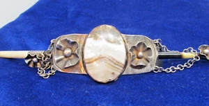 ANTIQUE SOUTHWEST NATIVE AMERICAN HAIR BARRETTE WITH PORCUPINE QUILL - Picture 1 of 10