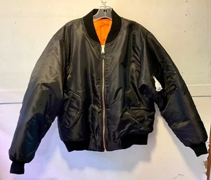Giubbotto Bomber Uomo M - Rothco MA-1 USAF - Cappotto da Volo Reversibile Nero/Arancione - Foto 1 di 10