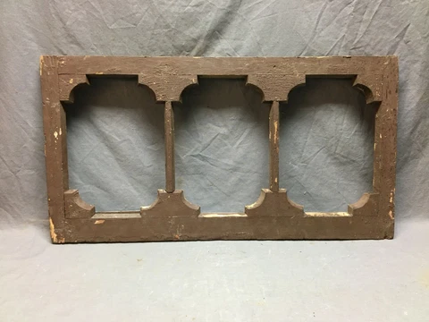 Antique 3 Light Victorian Window Transom Sash 18x35 Brown Vintage 603-20B Cover