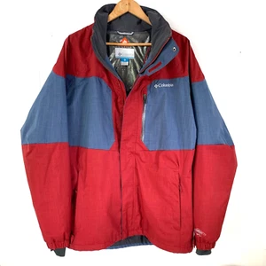 Columbia Omni-Tech Omni-Heat Ski Snowboard Jacket Large Men's Red Blue Thermal - Picture 1 of 24