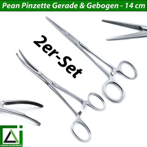 Hämostatische Zahnchirurgie Arterienklemme nach Pean Pinzette Gerade & Gebogen - Picture 1 of 12