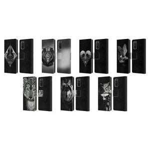 OFFICIAL STANLEY MORRISON BLACK AND WHITE LEATHER BOOK CASE FOR SAMSUNG PHONES 2 - Picture 1 of 13