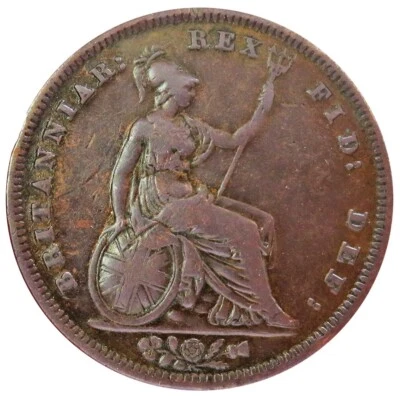 1831 GREAT BRITAIN PENNY KING WILLIAM IV COPPER COIN VERY FINE CONDITION - Image 1 of 2