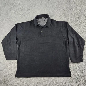 True Grit Polo Shirt Mens Size Large Black Collared Long Sleeve - Picture 1 of 10