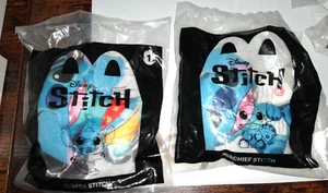 2= McDonald's Happy Meal toys '22 Disney Stitch “Surfer & Mischief” plushes - Picture 1 of 1