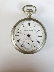 Antike Hampden Taschenuhr Co. großes Modell läuft, muss gereinigt & poliert werden - Bild 1 von 10