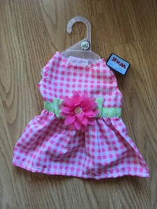 SIMPLY WAG Rosa Check Halter VESTIDO DE FIESTA Cachorro/Perro XSMALL - Imagen 1 de 1