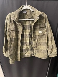 Hurley Youth Boys Size Large Corduroy Snap Tan Jacket/Shirt - Picture 1 of 2