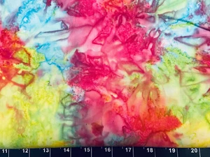 Tina Scrap 9"x21" Batik Retro Tie Dye Swirl Colorful Rainbow Burst FABRIC COTTON - Picture 1 of 1