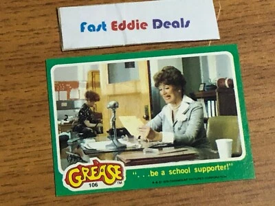 TOPPS 1978 THE GREASE THE MOVIE BUBBLEGUM CARD 106 RYDELL HIGH PRINCIPAL - Image 1 of 2