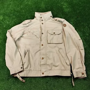 Vintage Fjällräven Jacke Herren Medium Full Zip Beige Utility Pocket Safari 90s * - Bild 1 von 15