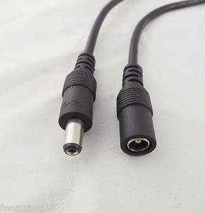 DC Power Adapter Cord 5.5mm x 2.1mm Male to Female Barrel Connector Cable 50cm - Picture 1 of 6