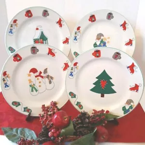 Vintage RO Gregg 4er Set Willkommen Winter Salat/Dessertteller 71/2" #4116 nicht mehr produziert - Bild 1 von 11
