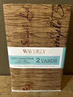 Waverly Inspirations 2 Yards Fabric 100% Cotton Duck Brown 72x45” A Simple Life - Image 1 of 4