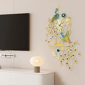 Peacock Wall Clock Wall-mounted Wall Clock Quartz Movement Colorful Wall Clock - Picture 1 of 16