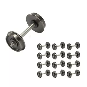12pcs HO Scale 1:87 36" Metal Wheelsets Metal DC Wheels Metal Axles C8721 - Picture 1 of 5
