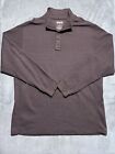 Duluth Trading Shirt Mens XL Brown Henley Waffle Thermal Long Sleeve Mock neck