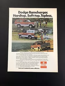 DODGE RAMCHARGER ORIGINAL VINTAGE PRINT AD ADVERTISEMENT PRINTED - Bild 1 von 1