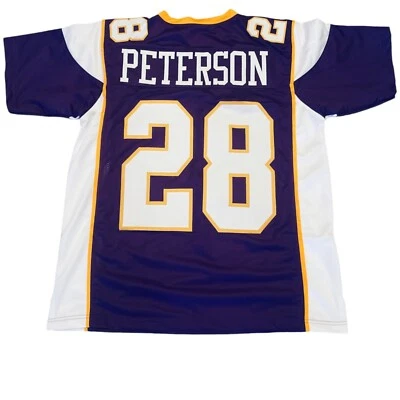 UNSIGNED CUSTOM Sewn Stitched Adrian Peterson Purple Jersey - M, L, XL, 2XL - Image 1 of 2