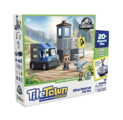 L👀K Tile Town Jurassic World Dino Rescue Tile Set NEW - Image 1 of 4