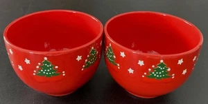 Waechtersbach Christmas Tree Bowls Germany Cereal Soup Salad Nuts 3.5 x 5 Two - Picture 1 of 5