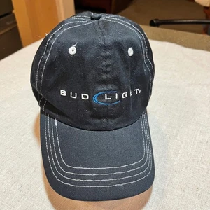 Bud Light Black Hat Cap Official Product Anheuser Busch Beer Promo - Picture 1 of 7
