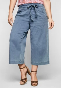 Sheego Damen Flared Jeans High Waist Bindegürtel light blue Denim Gr. 48 Neu - Bild 1 von 1