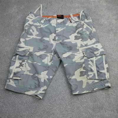 Shorts Superdry Masculino Grande Cinza Camuflagem Núcleo Carga Utilitário Campo de Combates Militares 8 - Imagem 1 de 4