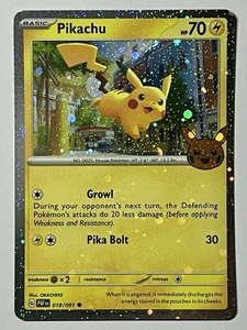 Pikachu 018/091 (LP) •x2 SWIRL/HOLOBLEED• Scarlet & Violet: Trick Or Trade 2024 - Picture 1 of 20