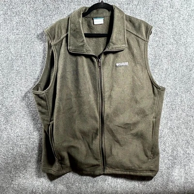 Columbia Vest Jacket Mens 2X Olive Green Steens Mountain Fleece Outdoor Full Zip - Image 1 of 4