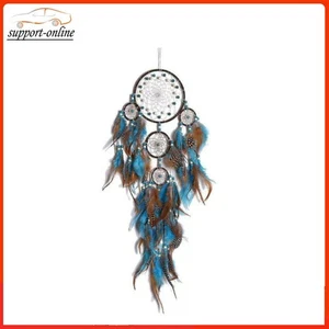5 cerchi grandi acchiappasogni con turchesi piuma boho decorazione da appendere da parete - Foto 1 di 9