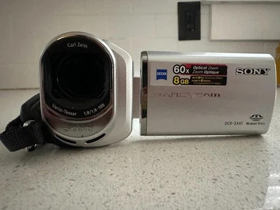 Sony Handycam DCR-SX65 Digital Camcorder Zeiss 70x Zoom, Silver, Works, READ - Image 1 of 4