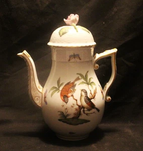 HEREND ROTHSCHILD BIRD COFFEE POT - Picture 1 of 8