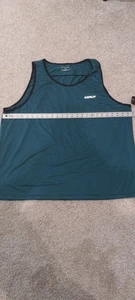 EZ Run Mens 4xl Blue And Teal Striped Workout Fitness Sleeveless Tank Top New - Picture 1 of 5