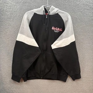 Felpa con cappuccio Ecko Unltd uomo XL nera grigia full zip raglan colorblock ricamata - Foto 1 di 10